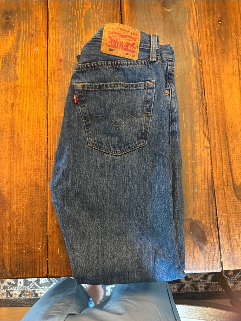 Levi's 501 Straight Jeans in Medium Blue Denim